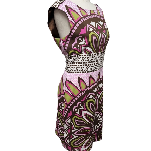 Nicole by Nicole Miller Abstract Medallion Patchwork Sheath Dress Size 10 - Picture 5 of 14